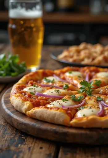 Kimchi pizza med koreansk kimchi och gochujangsås