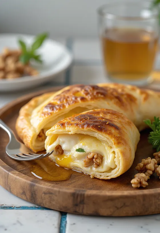 Nygräddad calzone med getost och valnötter