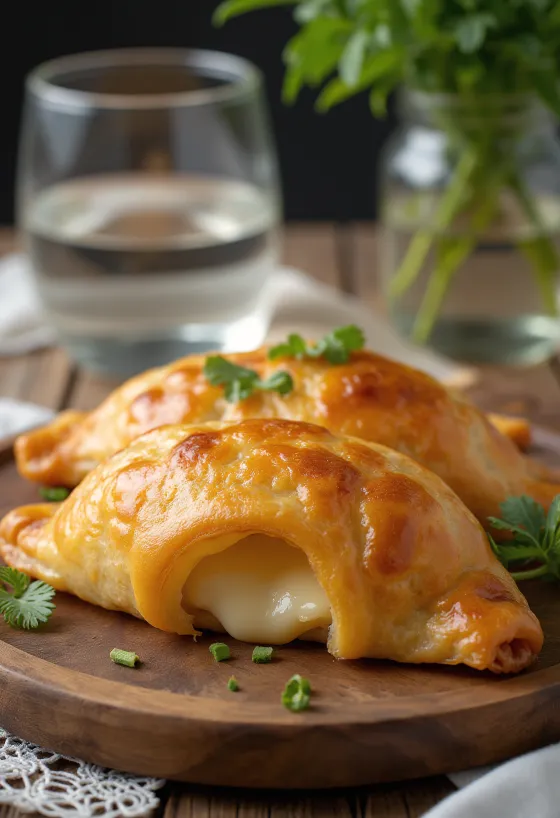 Chilean Empanada de Queso, ostempanada, i gyllenbrun deg