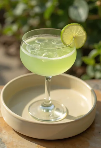 Daiquiri cocktail dekorerad med limeskiva