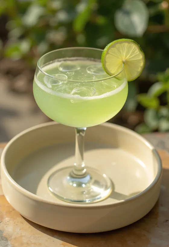 Daiquiri cocktail dekorerad med limeskiva