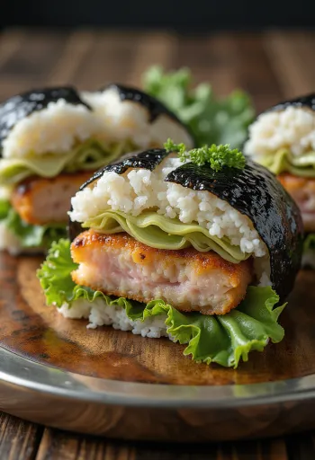 Katsu Onigirazu, krispig panerad fläskkotlett med tonkatsusås i Nori-ark