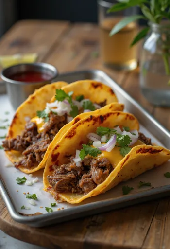 Lamb Birria Tacos, mexikanskt kryddigt lammkött i tortilla