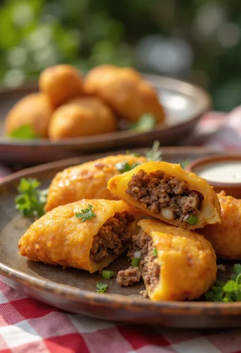 Carimañola med nötfärs, i krispig deg