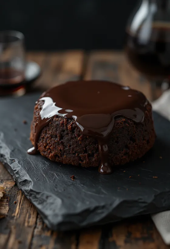 Chokladtårta med mindre kolhydrater serverad
