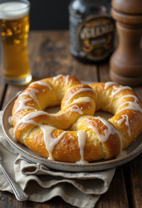 Kringla med ägglikör serverad