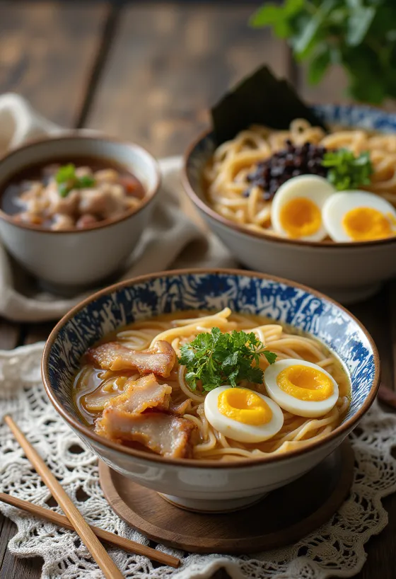 Tsukemen med kalla ramen-nudlar och het dippsoppa