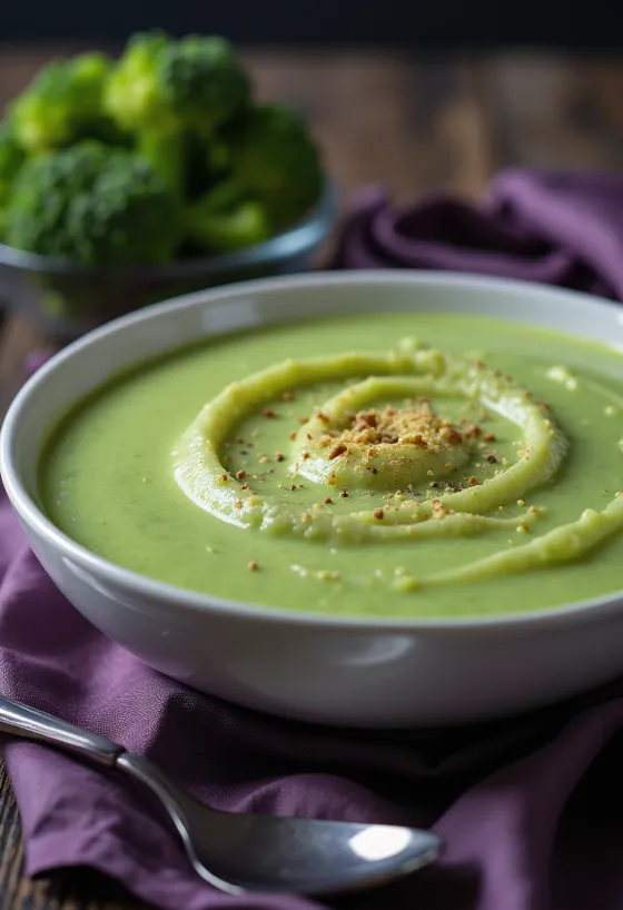 Krämig broccolisås serverad