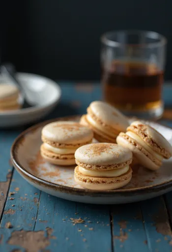 Serverade macarons med kanel och rom