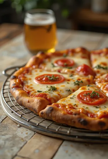 New York Style Pizza med tunn deg och stora slicear