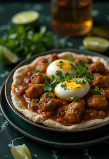 Doro Wat etiopisk kycklinggryta serverad