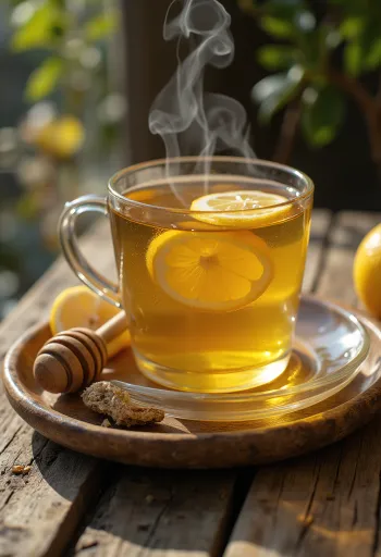 Klassiskt mynta- och citronte med honung