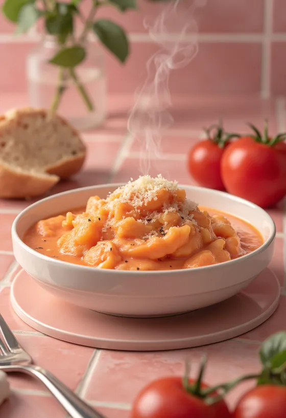 Krämig tomatsås med rosmarin serverad