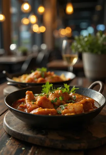 Adobo tandoorikryddad kyckling serverad med färsk koriander