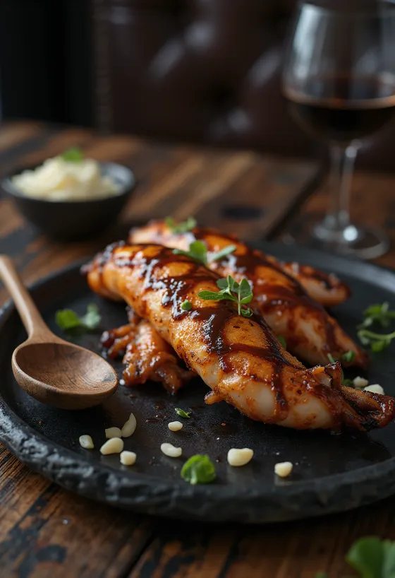 BBQ-grillad bläckfisk serverad
