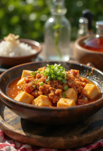 Mapo Tofu, sichuansk tofu med fläskfärs och kryddig sås