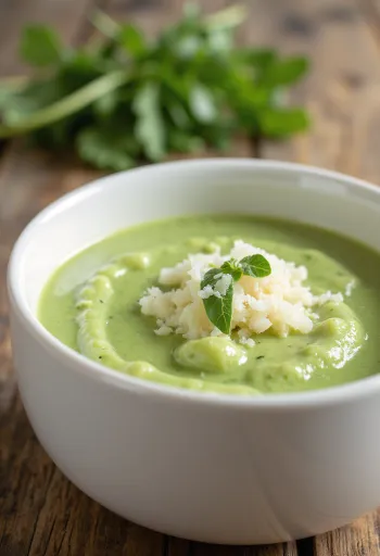 Krämig ruccolasås serverad