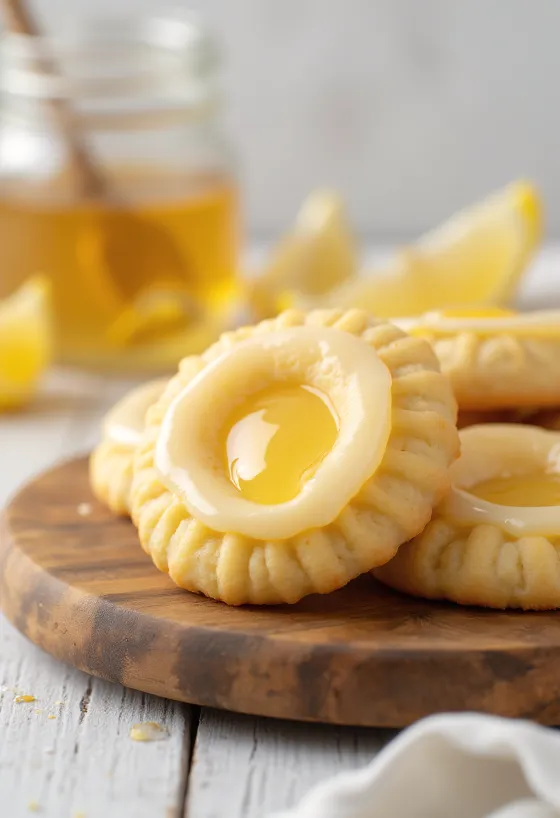 Citron- och honungslinzer serverad