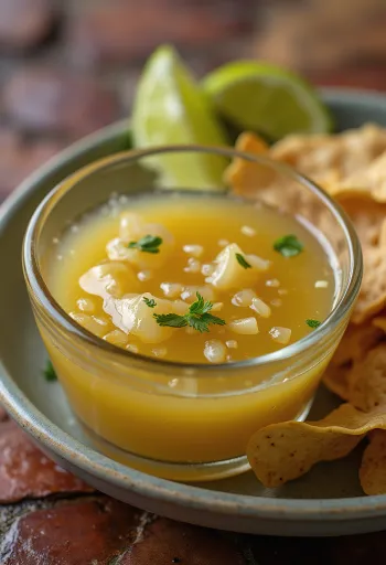 Tequila- och limesås serverad