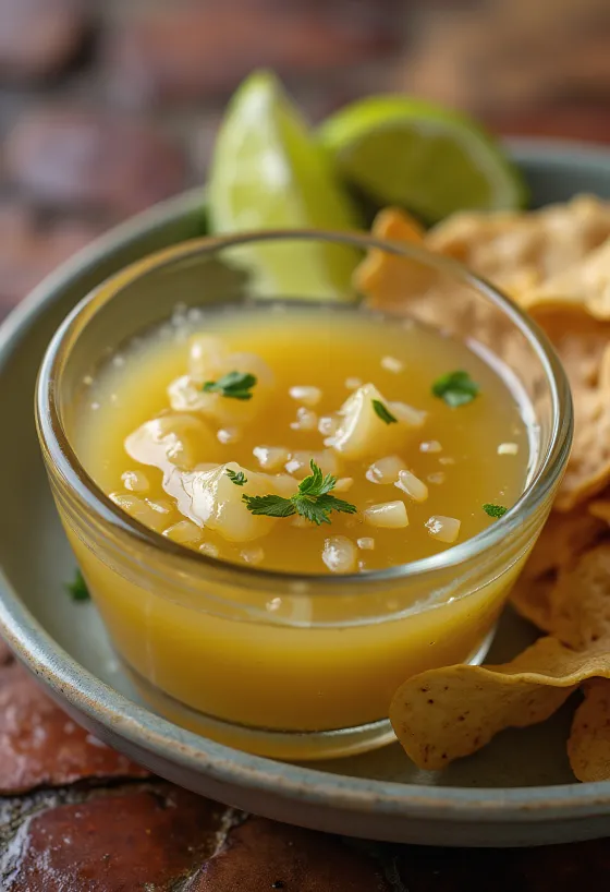 Tequila- och limesås serverad