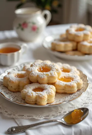 Klassiska syltkakor pudrade med florsocker