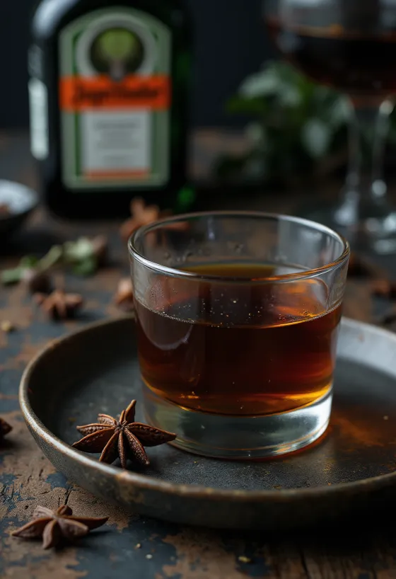 Hemgjord Jägermeister serverad i flaska