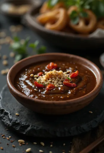 Tamarinddipp serverad med färska grönsaker