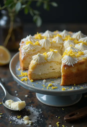 Klassisk kvargtårta pudrad med florsocker