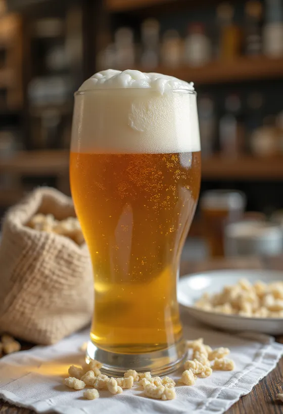 Hemgjort öl serverat i flaska