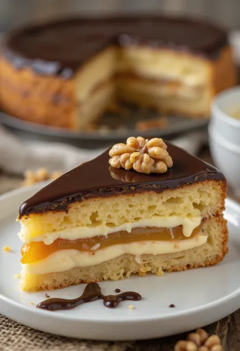 Gerbeaud-tårta serverad