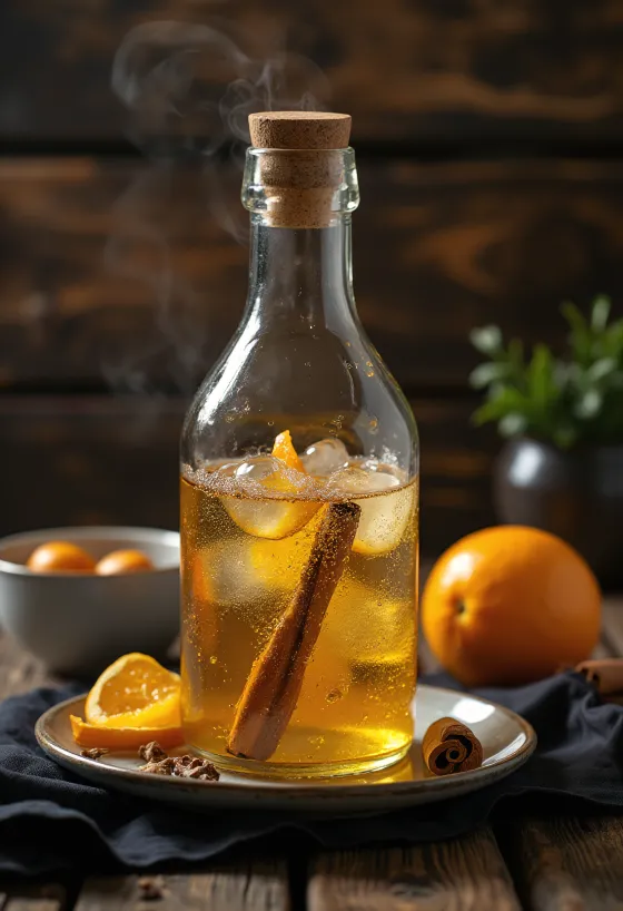 Amerikansk söt cider i glas med kryddor