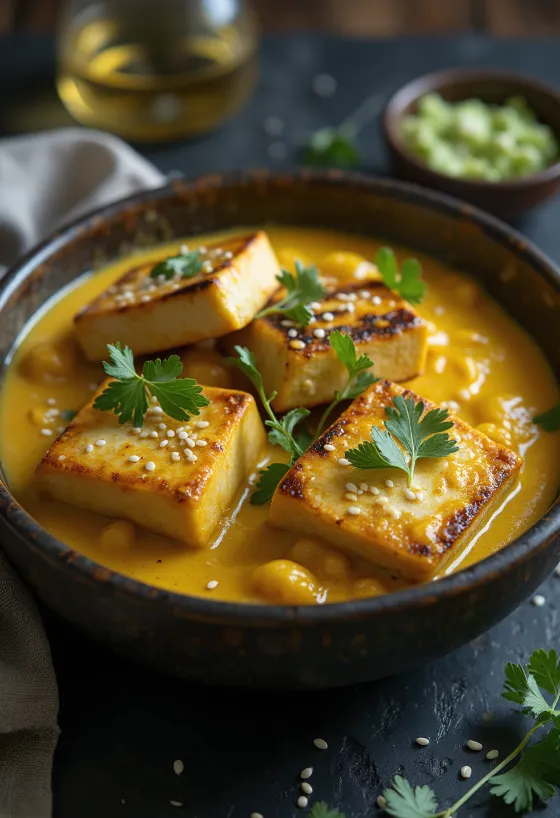 Grillad tofu med tahinicurry