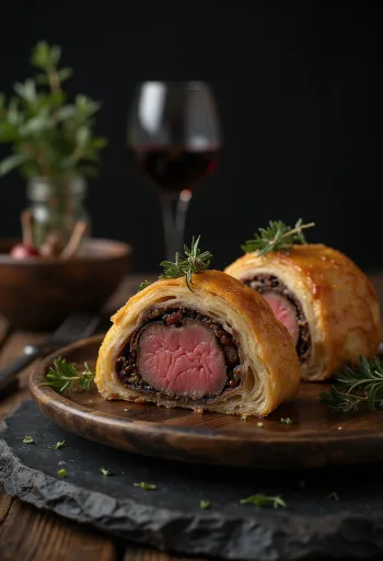 Beef Wellington serverad