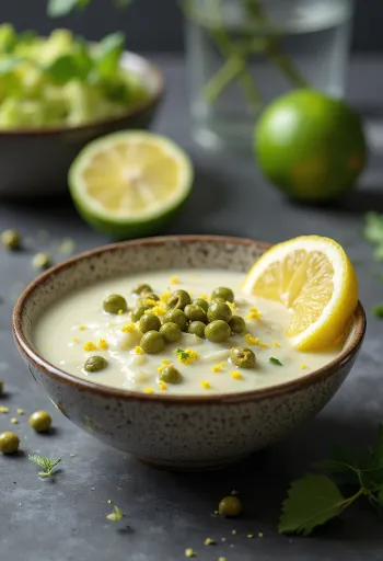 Lime- och kaprissås med curry serverad