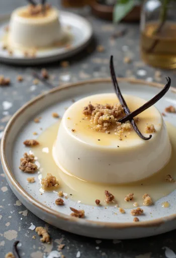 Vaniljpannacotta garnerad med bär