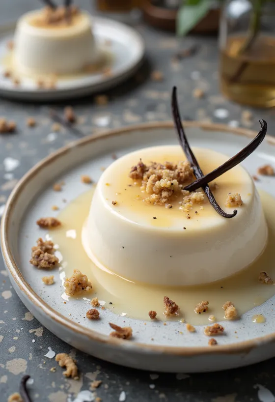 Vaniljpannacotta garnerad med bär
