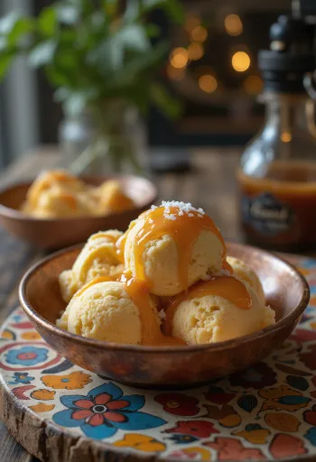 Karamellglass serverad