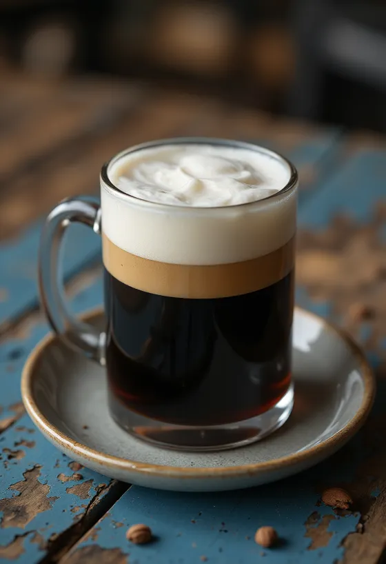 Irish Coffee dekorerad med vispgrädde och whisky