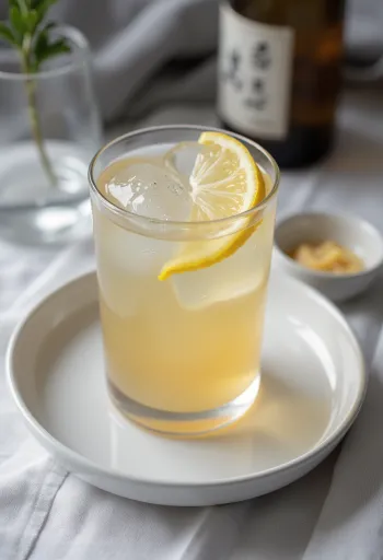 Japansk sake-cider serverad i glas
