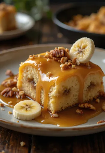 Karamell- och banantårta med dekoration