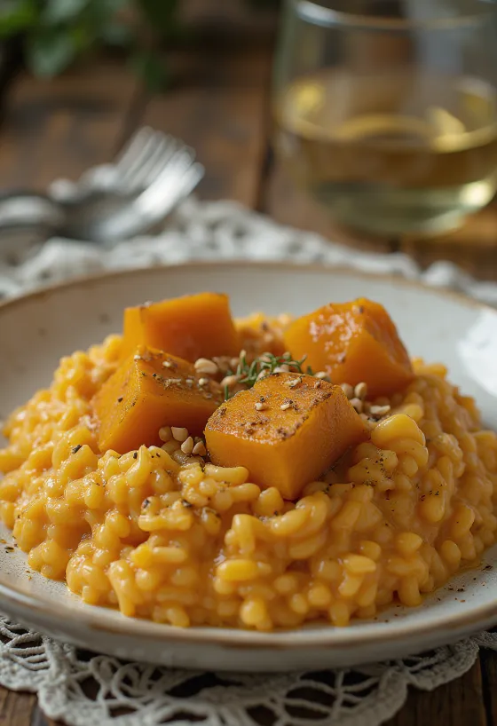 Krämig pumparisotto serverad