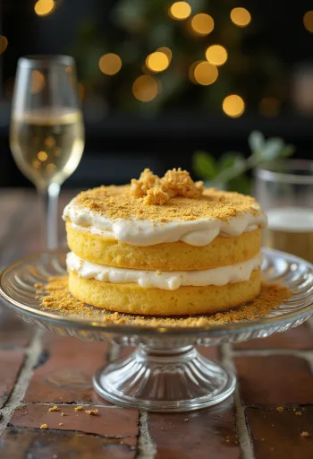 Guldtårta med elegant dekoration