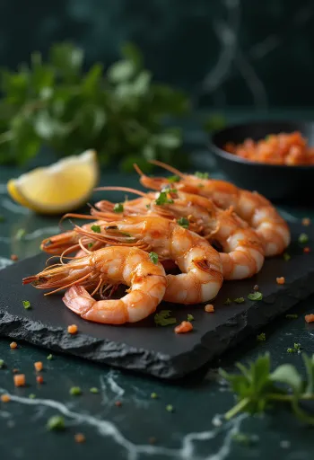 BBQ rökta räkor med färska kryddor