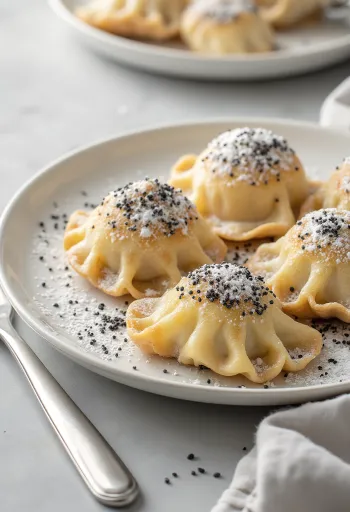 Ungerska vallmofrökroppkakor serverade