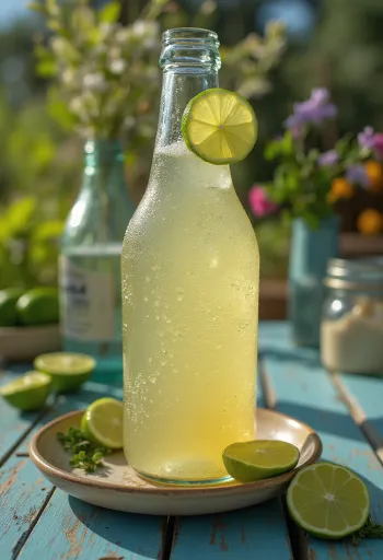 Mexikansk limecider i glas med limeskivor