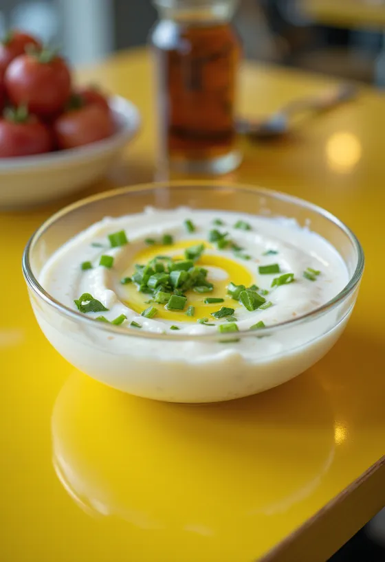 Turkisk yoghurtsås serverad