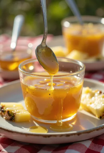 Ananas- och honungsglaze i en skål