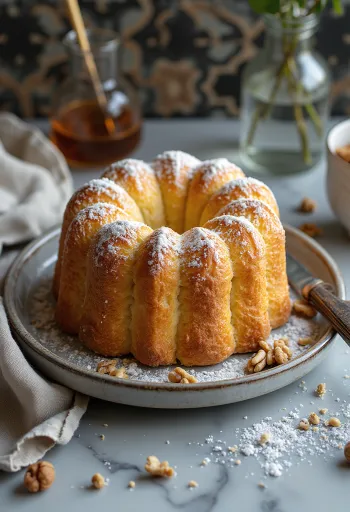 Panettone med valnötspulver, rik på valnötter och fina vaniljtoner
