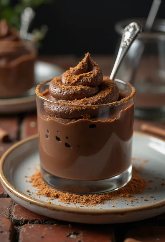 Kanel- och chokladmousse i glas
