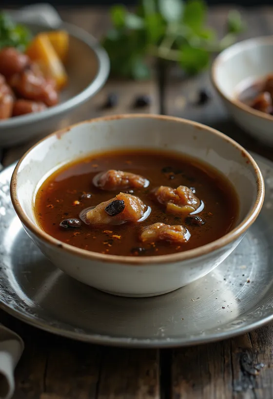 Adobosås serverad med grillad kyckling och ris